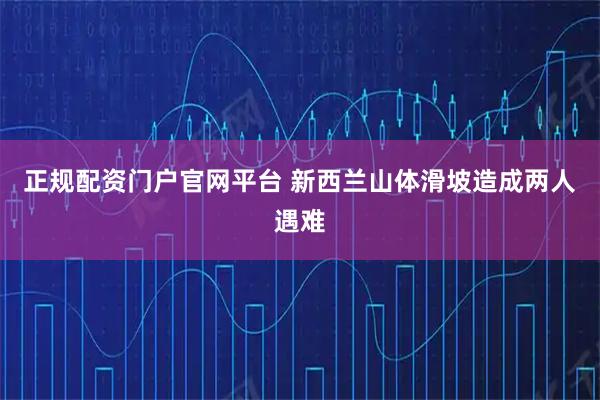 正规配资门户官网平台 新西兰山体滑坡造成两人遇难